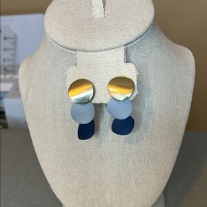 Gold and Blue Earrings NWOT